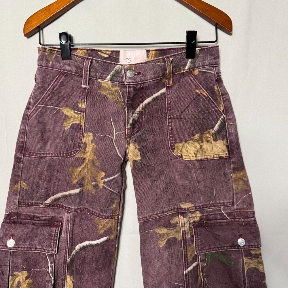 REVICE Purple Cargo Flare Jeans - Picture 3 of 15